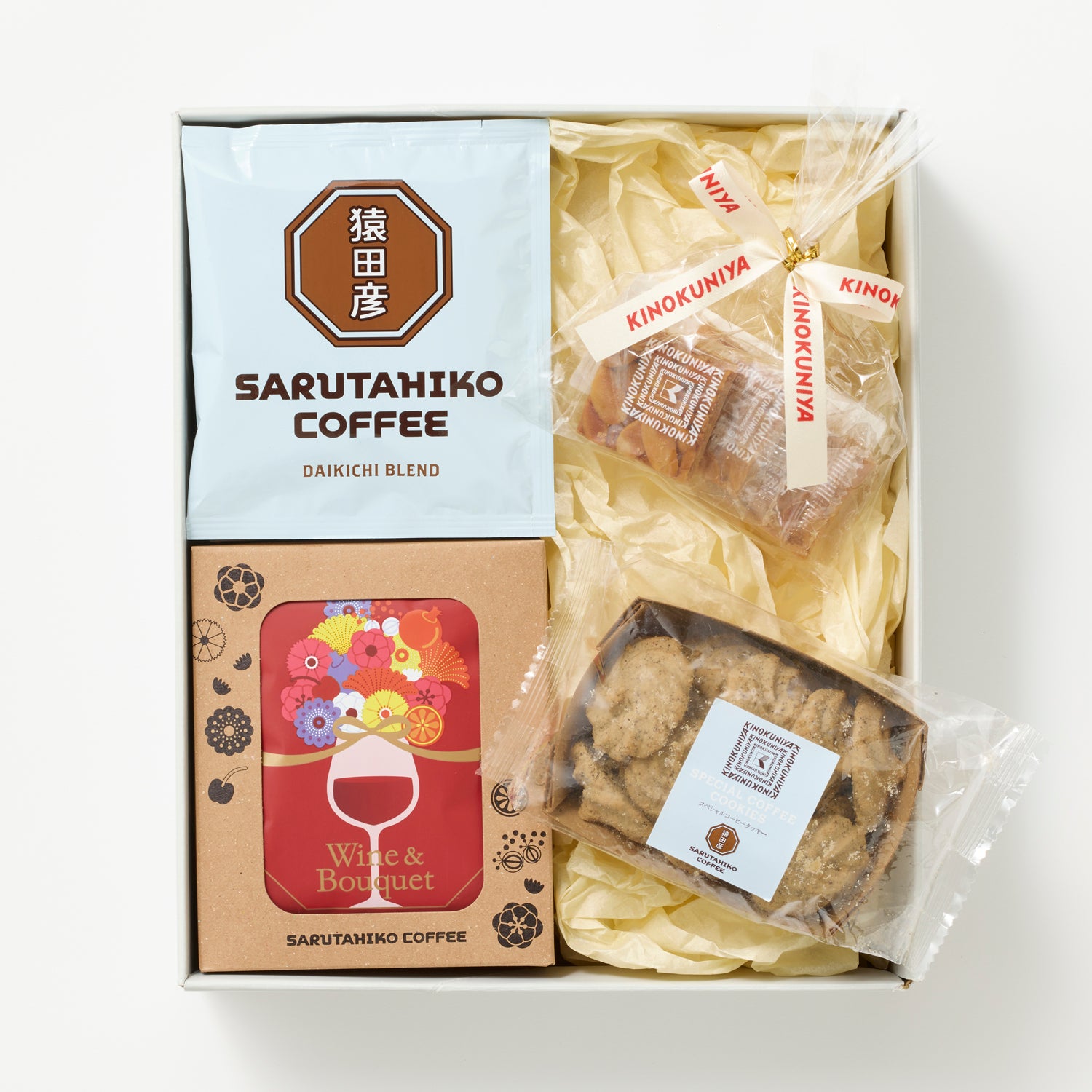 定番ドリップ2種と焼き菓子のセット【大吉ブレンド・ワインとブーケ】